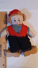 Handmade VINTAGE CLOTH DUTCH Holland doll wooden shoes primitive  artist picture