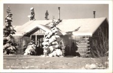 RPPC Postcard Alaskan Log Cabin Home Mac's Photo Anchorage Alaska AK        N454 picture