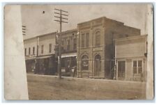 c1905 First National Bank Hotel Restaurant Main Street RPPC Photo Postcard picture