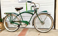 RARE 1950 ORIGINAL PAINT GREEN PHANTOM DELUXE SURVIVOR ALL EXTRAS USA ANTIQUE picture