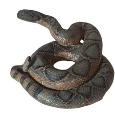 Vintage Snake Scary Coiled Rattlesnake Resin Life Size For Garden Or Ind 8x8x3