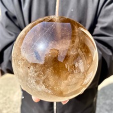 4.2LB Natural brown crystal transparent quartz crystal ball repair- picture