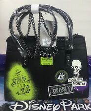 Disney Parks Loungefly 2021 Haunted Mansion Crossbody Denim & Leather Ghost 9x12 picture