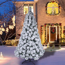Artificial Christmas Tree White Snow Covered Xmas Decorations Decor With Stand picture
