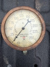 Antique Central Automatic AIR Gauge Brass 0–250 PSI U.S. Gauge Co Philadelphia picture