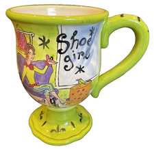 Certified International Jennifer Brinley Shoe Girl Pedestal Coffee Mug Cup Green picture