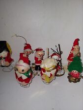8 Vintage Snowman/Santa Wooden Base. Spring Base Christmas Ornaments Styrofoam  picture