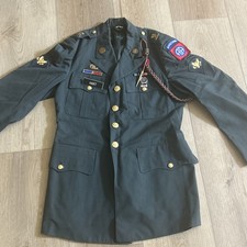 Vintage US Army Dress Jacket 82nd 101st Airborne Patches Class A Uniform 38R picture