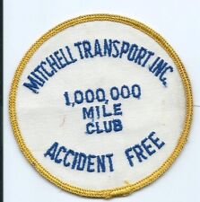 Mitchell Transport Inc 1000000 mile club accideent free driver patch 3-3/4 #1215 picture