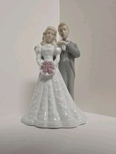 Roman Inc Cherished Moments Wedding Collection Bride and Groom Figurine Cake Top picture