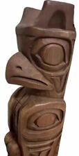 VTG Hand Carved Folk Art Eagle Totem by Kiana of Alaska 16” Alaskan Thunderbird  picture
