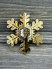 Vtg Christmas Ornament Gold Metal 3D Snowflake 3” picture