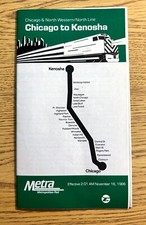 Vtg. NOV 1986 METRA Chicago To Kenosha PUBLIC TIMETABLE 12 pg. BOOKLET picture