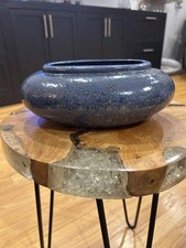 Pottery Vase with Blue Glaze -signed picture