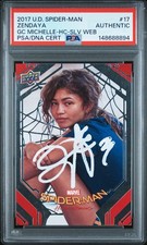 Zendaya 2017 UD Spider-Man Homecoming Silver Webb Rookie Autograph #17 PSA POP 1 picture