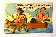 Vintage 1940s Curt Teich Comic Linen PC 