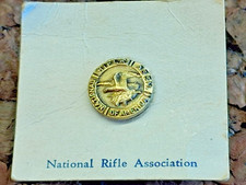 Vintage NRA National Rifle Association of America Brass screw back lapel pin picture