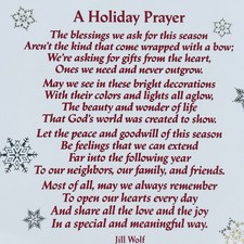 Vintage “A Holiday Prayer” Jill Wolf Tile 1988 Antioch/Webway - Snowflakes Decor picture