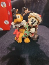Disney Enesco 1998 Disney Mickey & Pluto ALL DECKED OUT IN HOLIDAY CHEER  picture