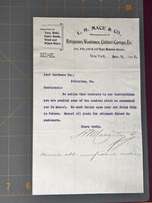 Antique Angry Letter Letterhead L H Mace E Houston Street NY 7 Dec 1901  SLa picture