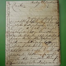 1782 William Cooke ALS to Walter Stone Port Tobacco Annapolis Maryland Congress picture