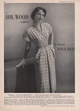 1949 SOL WOOD In Famous Wild Rice Women's Fashion Clothing Accessories Print Ad picture