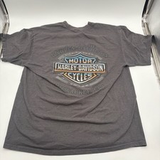 Harley Davidson Graphic T-Shirt Gray House of Harley Milwaukee USA picture