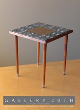 MINIMALIST VTG TILE CLUB TABLE ATOMIC RAYMOR WOOD 50'S 60'S MID CENTURY MODERN picture