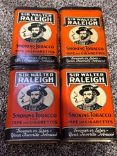 Title: Vintage Sir Walter Raleigh Tobacco Tins Lot of 4 Orange Brown Williamson picture