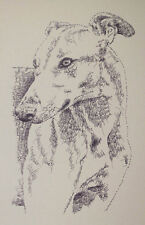 Greyhound Portrait - Rainbow Bridge Personalized Kline dog art lithograph. #31 picture