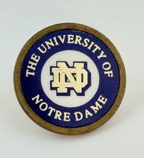 Vintage University Of Notre Dame ND Logo Golf Ball Marker Blue Gold Tone picture
