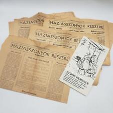 Vintage Lot of Hungarian Newspaper Clippings For Housewives Recipes etc. picture
