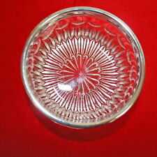 Pressed Glass Nut Bowl with Silver Trim picture