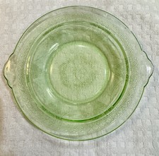 Federal Glass Georgian Green Uranium Depression Covered Butter Dish No Lid picture