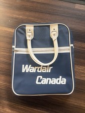 Vintage 1970's  WARDAIR Airlines LTD Carry On Travel Tote Bag Blue / White picture