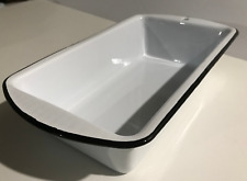 Enamelware Loaf & Bread Pan by Crow Canyon Home  White With Black Trim New picture