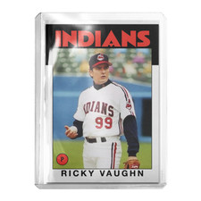Custom Ricky Vaughn Major League Cleveland Indians Novelty 1986 Baseball Card picture