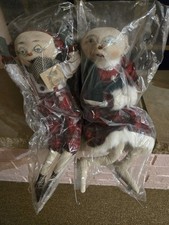 RARE JOE SPENCER GATHERED TRADITIONS KARL & KATIA FOLK ART CHRISTMAS DOLLS SKATE picture