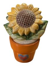 C.I.C Susan Winget Sunflower Flower Pot Salt & Pepper Shakers Novelty Floral picture