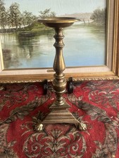 Antique  style 1620s Italian Brass CandlestickBrass with claws on the paws picture