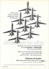 1969 ALLEGHENY Airlines DC-9 FanJet PRINT AD airways LGA-PIT/MEM/DAY/IND advert picture