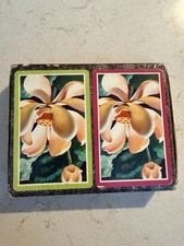 Vintage Park Avenue Brand Double Deck Playing Cards Flowers Orchids picture