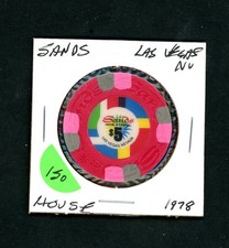 Sharp $5.00 Sands Hotel & Casino Las Vegas, Nevada Casino Chip picture