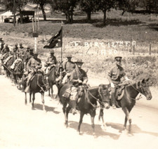 WWI Era Army 12th Field Artillery Guidon Soldiers Horses Photograph picture