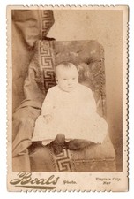 1890's Cabinet Card Photo of  Young Baby by Beals in Virginia City Nevada picture