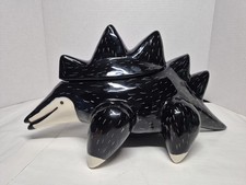 Cmielow Style Hedgehog Porcupine Stegosaurus Cookie Jar Pottery Signed Buies picture