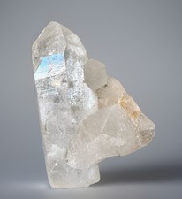 “Silver Sentinel” Hashupi Himalayan Quartz Intergrown Rainbow Etched Crystal picture