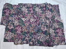 Vintage 2-Pair 72” x 14” Curtain Valences Floral Multicolor Mulberry USA picture