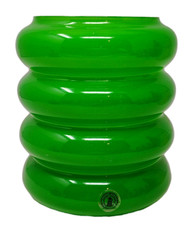 VTG 90s Anne Nilsson For IKEA Green Glass Hooped Vase Solstrale Ribbed Bubble picture