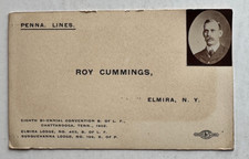 1902 RR Business Card Brotherhood Locomotive Firemen Elmira NY Delegate w/photo picture